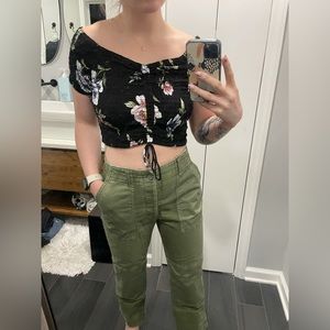 Shirred Kendall & Kylie Floral Pac Sun Shirt